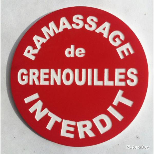 panneau RAMASSAGE DE GRENOUILLES INTERDIT  280 mm signaltique