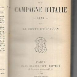 second empire , journal de la campagne d'italie 1859, par le comte d'hérisson