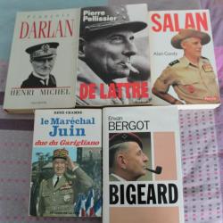Lot  5 ouvrages personnages armée française
