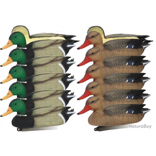 Pack 10 appelants canards colverts mousss mle et femelle