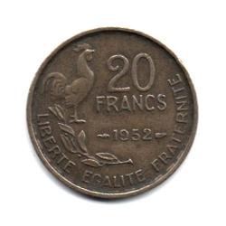 Pièce de Monnaie France  20 francs G. Guiraud 1952