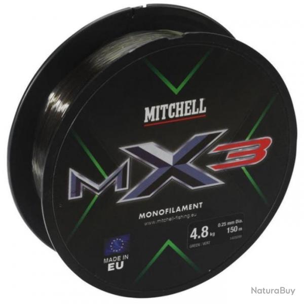 Nylon Mitchell MX3 Low vis Vert - 300 m - 28/100 - 5,95 kg