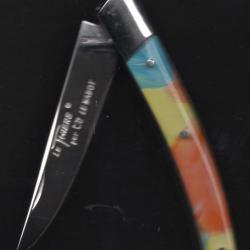 THIERS inclusion plumes 10cm Couteau à TON Prénom GRATUIT