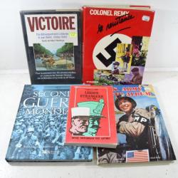 Lot de 5 livres, Deuxième Guerre Mondiale, Légion Etrangère, US ARMY photo album, la Résistance WW2