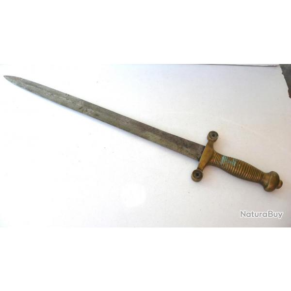 GLAIVE  DE  POMPIER    DBUT  XIX me    POIGNE  BRONZE       BEL TAT    Lg 57 cm