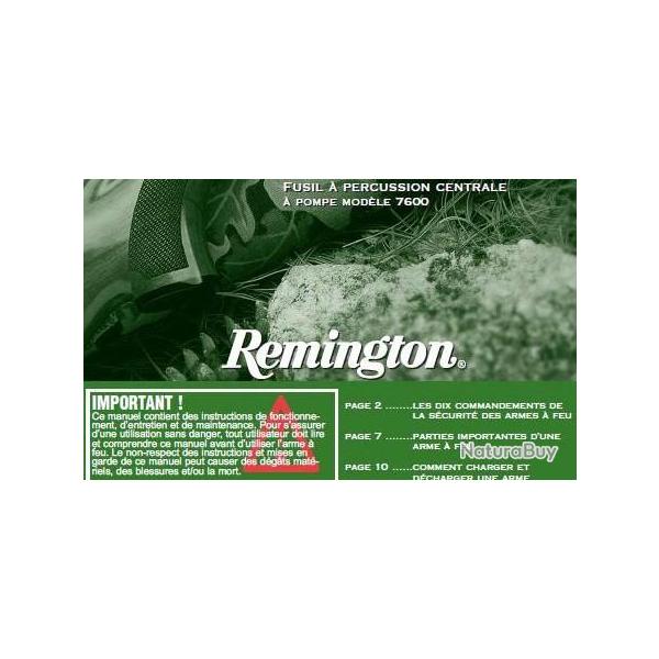 Notice d'utilisation et d'entretien Fusil Remington 7600