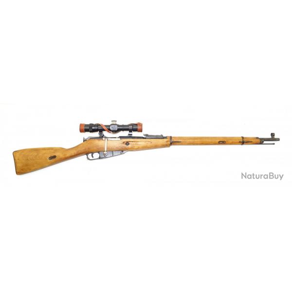 Fusil Mosin Nagant Izmash lunette PEM 4X montage lat&eacute;ral a berceau