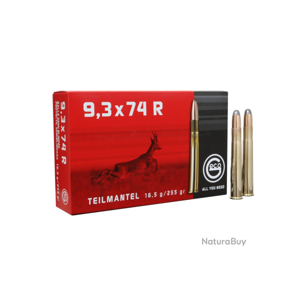 Boite de 20 munition Geco 9.3x74R TeilMantel 255 grains