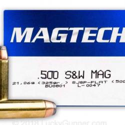 Boite de 20 munitions 500 Smith Wesson  Magtech 325 Grs