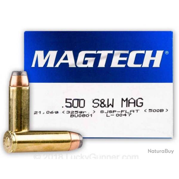 Boite de 20 munitions 500 Smith Wesson  Magtech 325 Grs