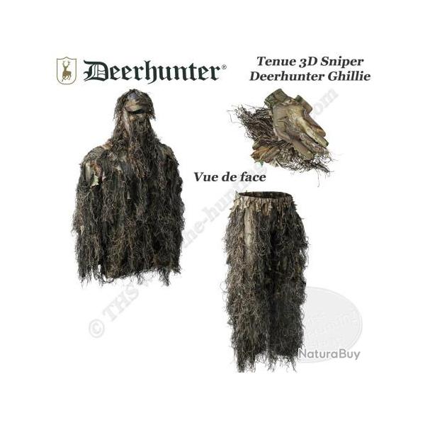 DEERHUNTER Ensemble Ghillie 3D Sniper camouflage Sneaky dstructurant avec gants 2XL/3XL