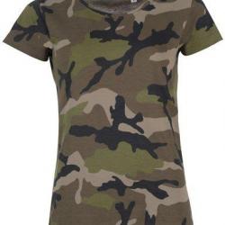 Tee shirt chasse femme camouflage