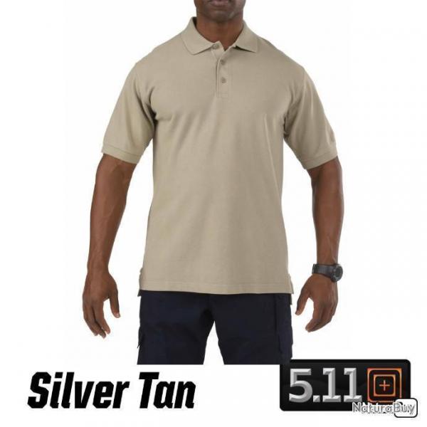 Polo 5.11 TACTICAL Professionnel Manches Courtes Silver Tan