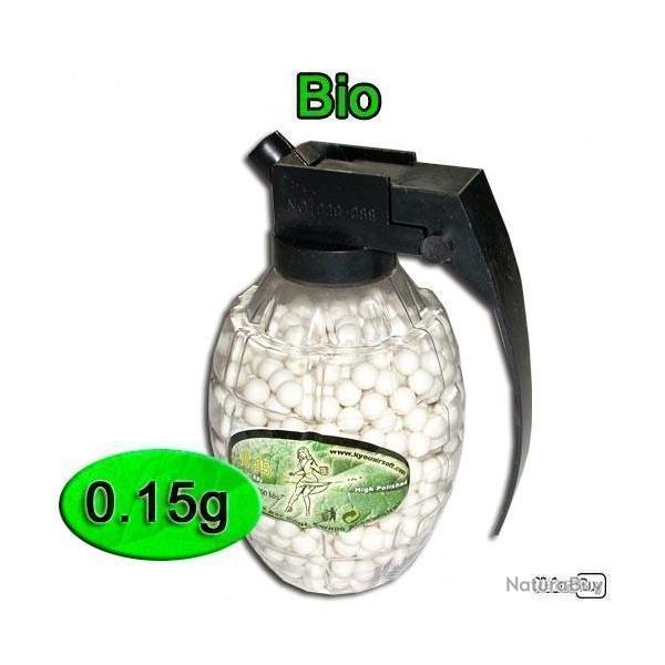 Billes airsoft 6 mm 0.15 g biodgradables KYOU Airsoft - Grenade de 700 billes
