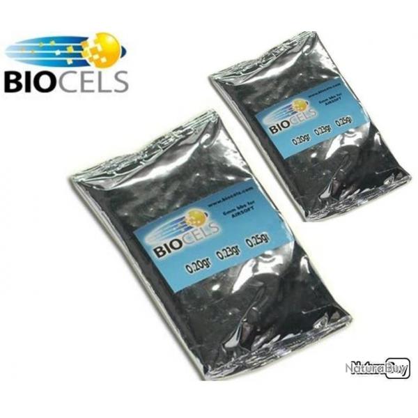 Billes airsoft 6 mm 0.20 g biodgradables Biocels - Sac de 100 g - Lot de 2 pices