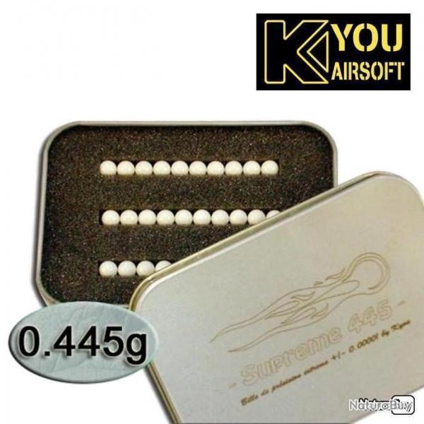 Billes airsoft 6 mm 0.445 g cramique KYOU Airsoft Supreme 445 - Coffret de 30 billes