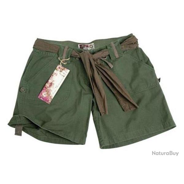 SHORT ARMY FEMME VERT OLIVE 100 % COTON RIPSTOP TAILLE L