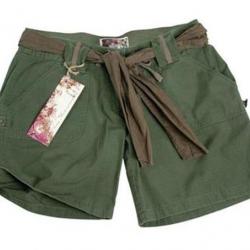 SHORT ARMY FEMME VERT OLIVE 100 % COTON RIPSTOP
