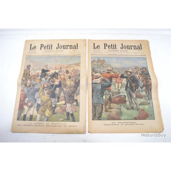 La Guerre des Boers 1900 - 2 revues LE PETIT JOURNAL, Au Transvaal, Gnral Joubert et Cronje