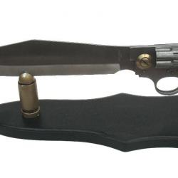 Couteau fantaisie Revolver western decor Loup