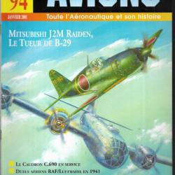 revue avions n°94 janvier 2001. lela  press . épuisé éditeur junkers ju 52 portugais, mitsubishi j2m