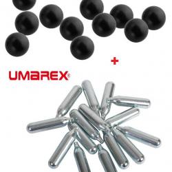 Promo!! Pack Recharge Walther T4E HDS68 50 Balles Coutchouc + Metal Cal. 68 + 5 Capsules CO2 UMAREX