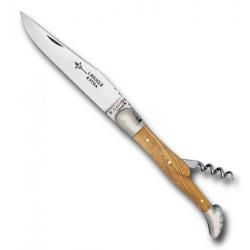 Couteau Laguiole olivier tire-bouchon 2 mitres 12 cm [Arbalète G. David]