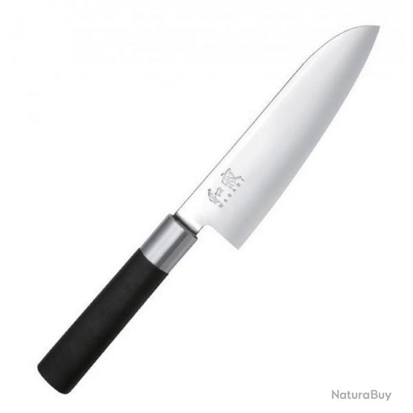Couteau de cuisine japonais Santoku "Wasabi Black" 16,5cm [Kai]