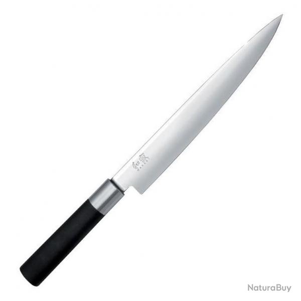 Couteau  trancher japonais "Wasabi Black" 23cm [Kai]