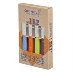 Coffret Opinel 4 couteaux office inox N°112 (couleurs acidulées) [Opinel]