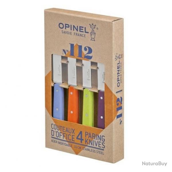 Coffret Opinel 4 couteaux office inox N112 (couleurs acidules) [Opinel]