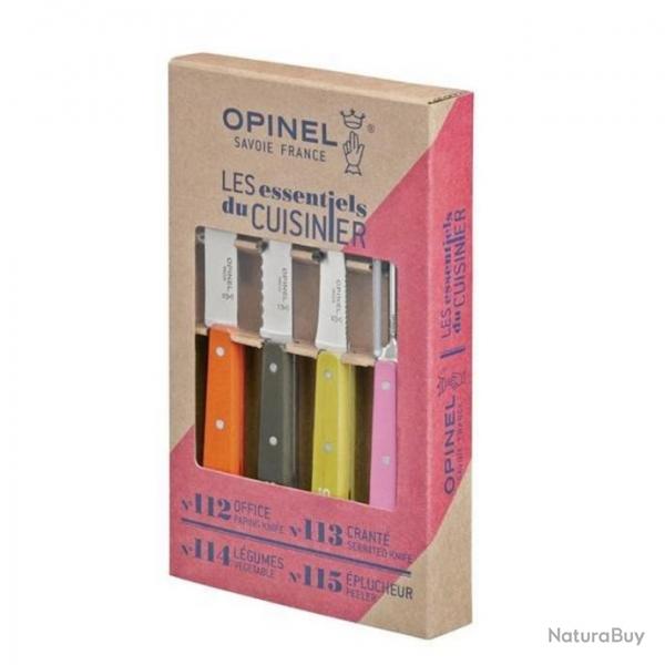 Coffret Opinel 4 couteaux inox Les Essentiels (couleurs fiftes) [Opinel]