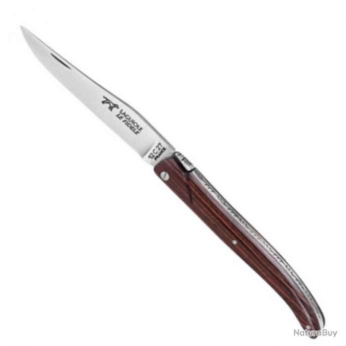 COUTEAU DE POCHE LAGUIOLE EN BOIS DE VIOLETTE TIRE BOUCHON - 2 MITRES INOX  - MANCHE 12 CM