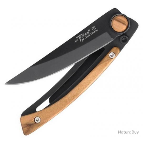 Couteau "Le Thiers" noir inox/olivier [Claude Dozorme]