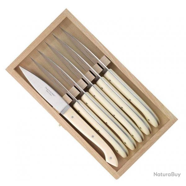 Coffret 6 couteaux steak "Capucin" crme [Claude Dozorme]