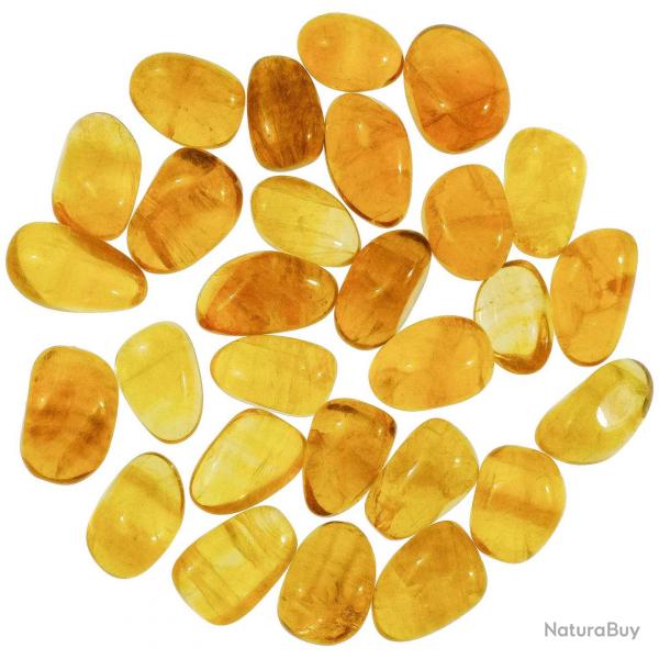 Pierres roules fluorite jaune - 2.5  3 cm - Lot de 2
