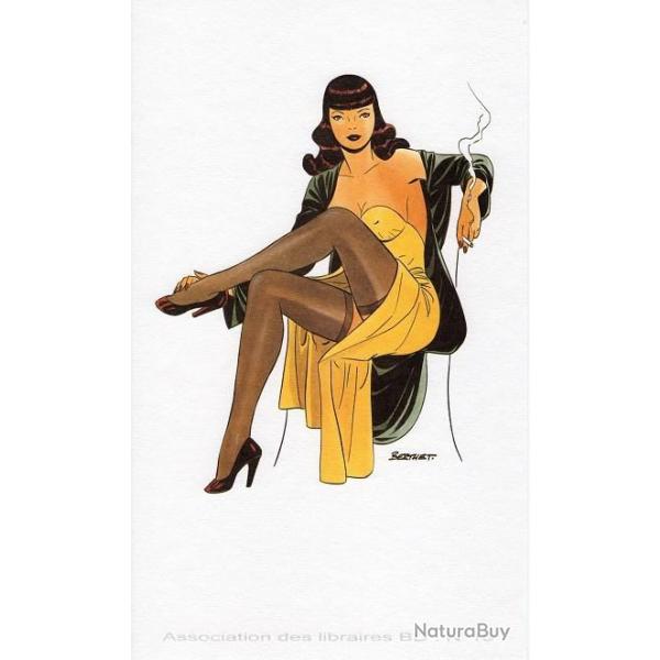 Sexy pin up ex libris par BERTHET  intact neuf Trs  jolie fille