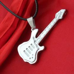 GUITARE ELECTRIQUE  rock ' n ' roll en métal  collier cuir réglable ideal pour biker  ou willys JEEP