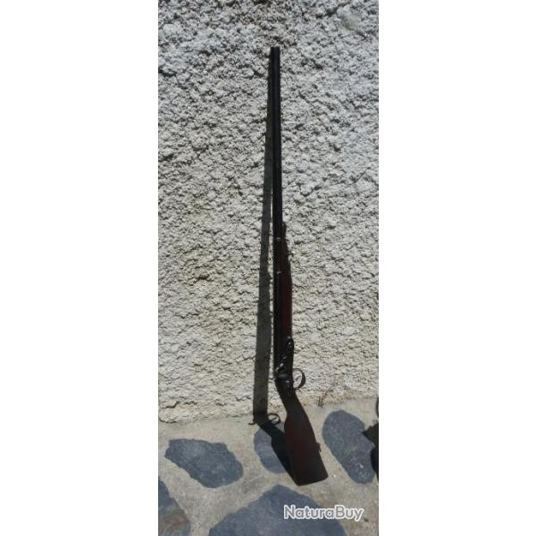 ancien fusil chasse a poudre noire percussion