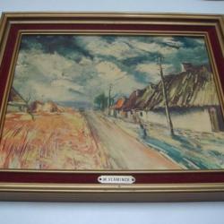 ancien tableau  signé M. Vlaminck 29,8 cm x 25 cm