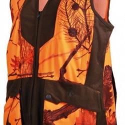 Gilet de chasse femme camo orange Somlys