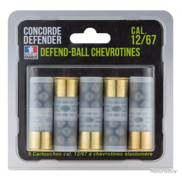 ( 5 cartouches Defend-Ball cal. 12/67 - Chevrotines)5 cartouches Defend-Ball cal. 12/67 chevrotines 