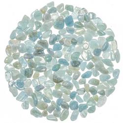 Petites pierres roulées aigue-marine - Qualité extra - 1 à 1.5 cm - 20 grammes