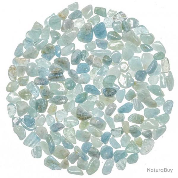 Petites pierres roules aigue-marine - Qualit extra - 1  1.5 cm - 20 grammes