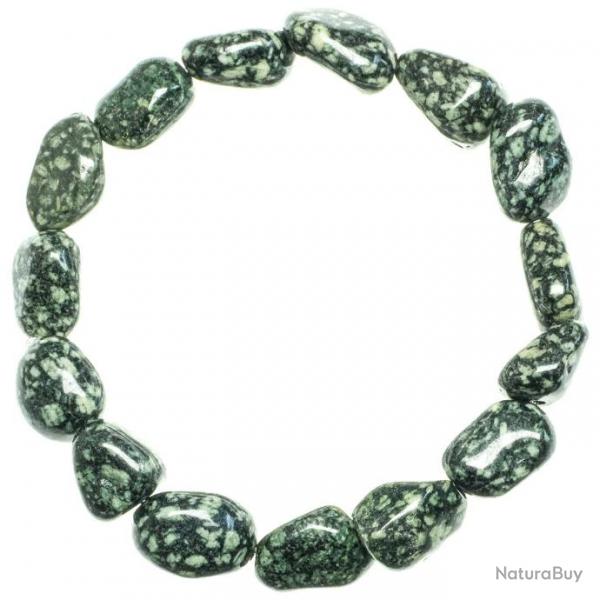 Bracelet en porphyre imprial vert - Perles pierres roules