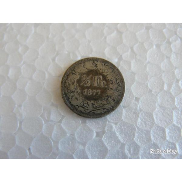 rare monnaie suisse 1/2 franc argent 1877