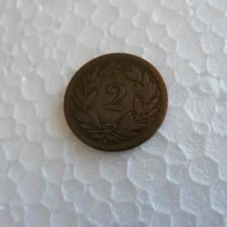 monnaie suisse 2 centimes 1851 A