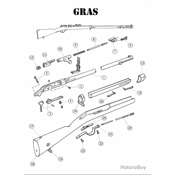 FUSIL GRAS: Vis bois longue