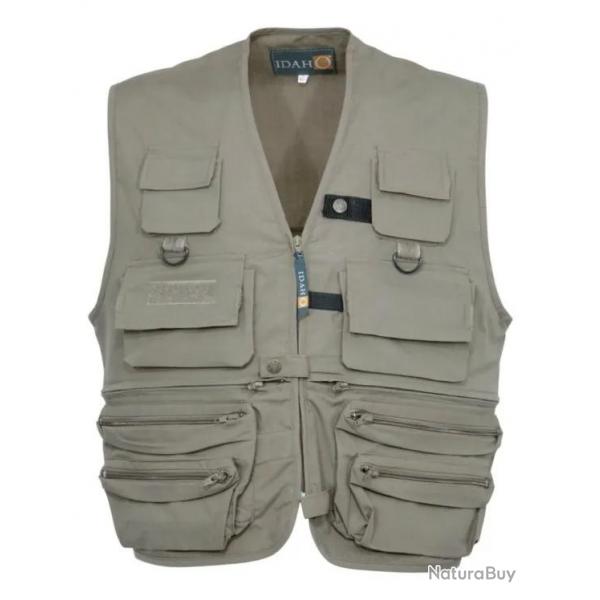 Gilet Pche Idaho Kaki