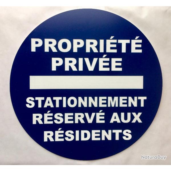 panneau bleu PROPRIT PRIVE STATIONNEMENT RSERV AUX RSIDENTS  150 mm